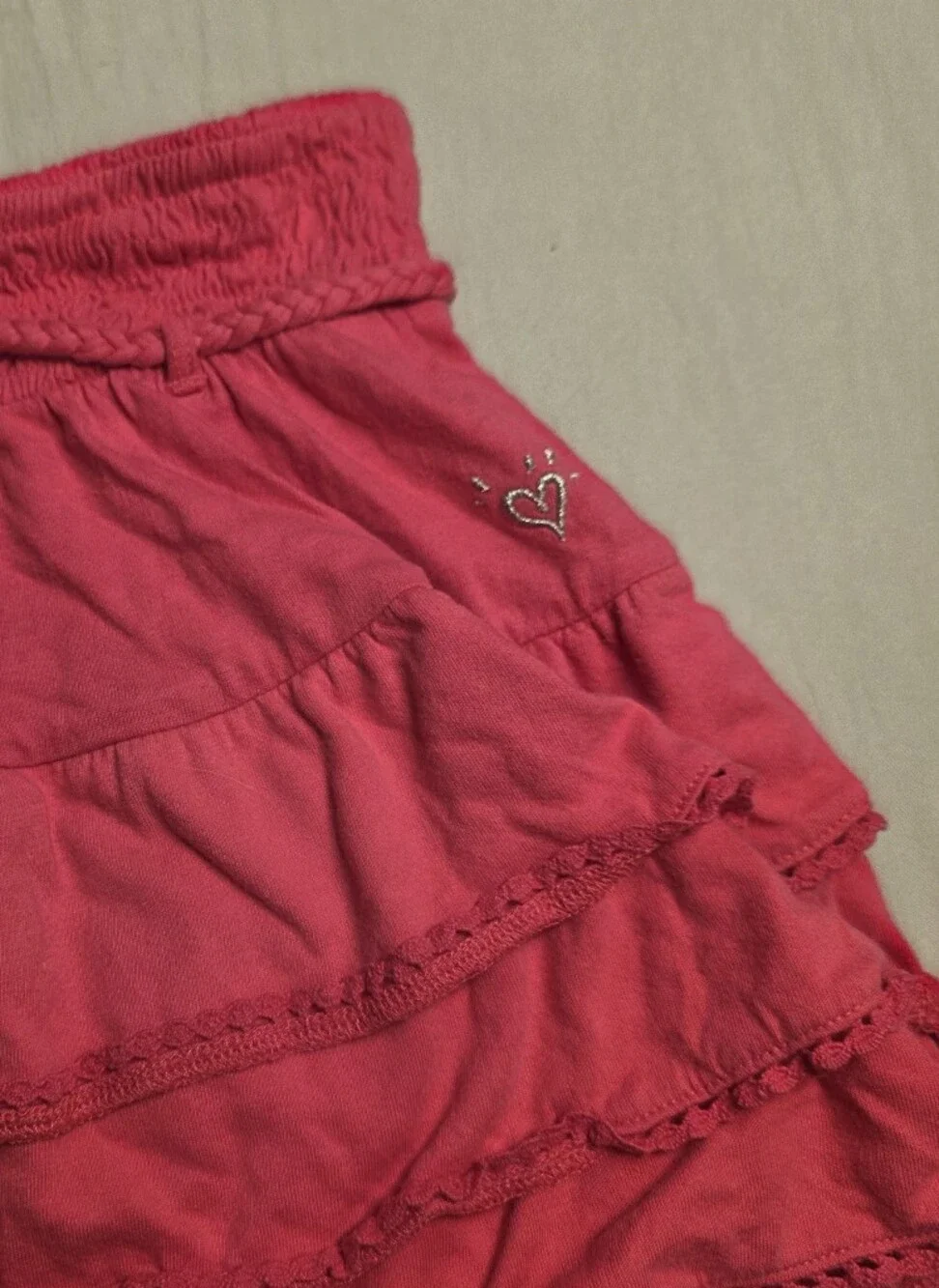 Justice Hot Pink Tiered Ruffle Skirt